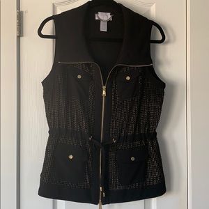 Black and gold detailed vest
